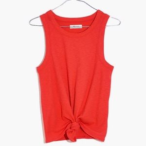 Madewell Audio Knot-Front Tank Top Bright Red XL